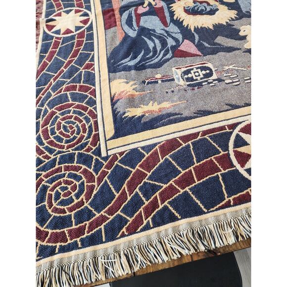 Goodwin Weavers Nativity Christmas Mary Joseph Tapestry Blanket Throw - Picture 3 of 9
